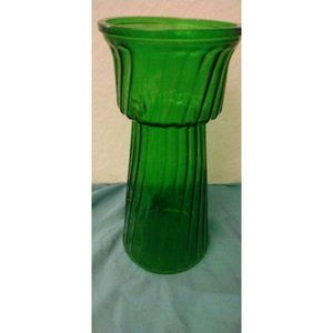 Green Hoosier Glass Bulb Forcing Vase 9 3/4" Tall
